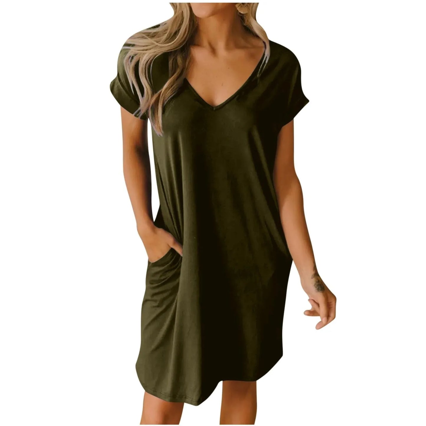 Liz Essential - Schwarzes T-Shirt-Kleid