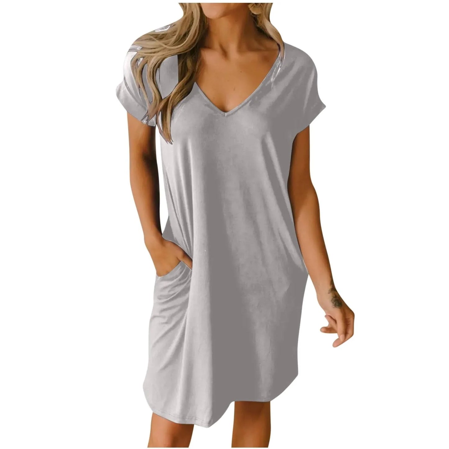 Liz Essential - Schwarzes T-Shirt-Kleid