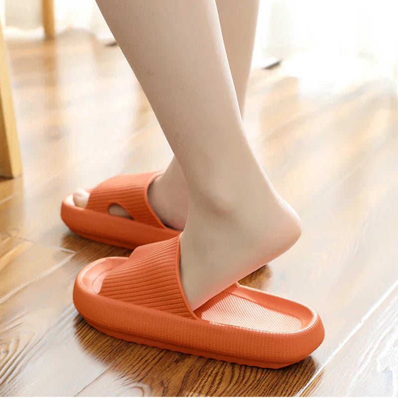 Lina - Bequeme Orange Sommer-Slipper