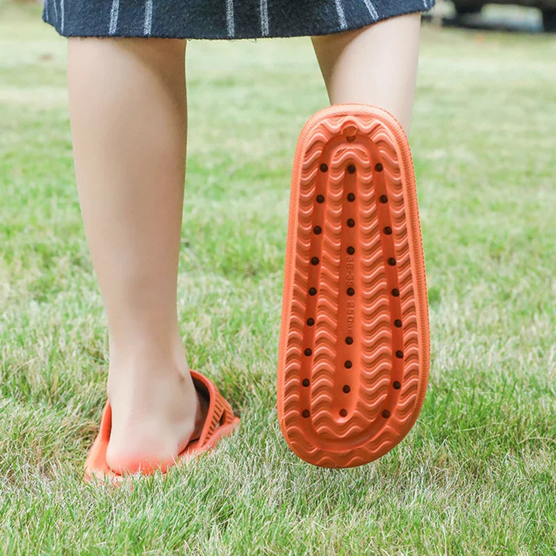 Lina - Bequeme Orange Sommer-Slipper