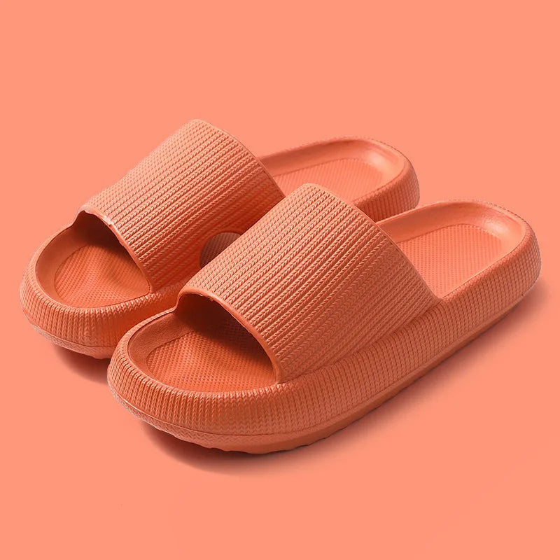 Lina - Bequeme Orange Sommer-Slipper