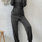 Schwarzer Freizeit-Jumpsuit mit Kapuze – Ella