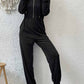 Schwarzer Freizeit-Jumpsuit mit Kapuze – Ella