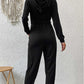 Schwarzer Freizeit-Jumpsuit mit Kapuze – Ella