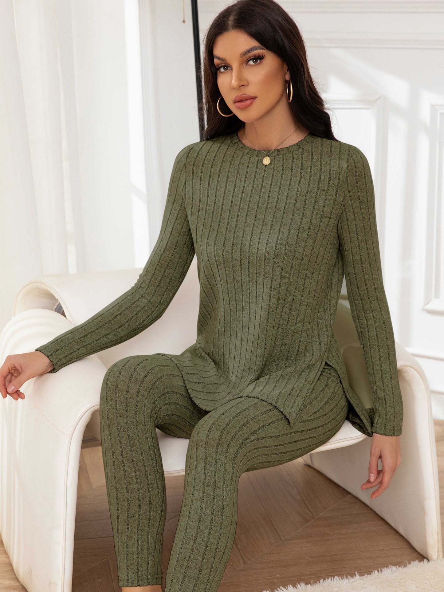 Elegantes Set in Khaki – Sofia