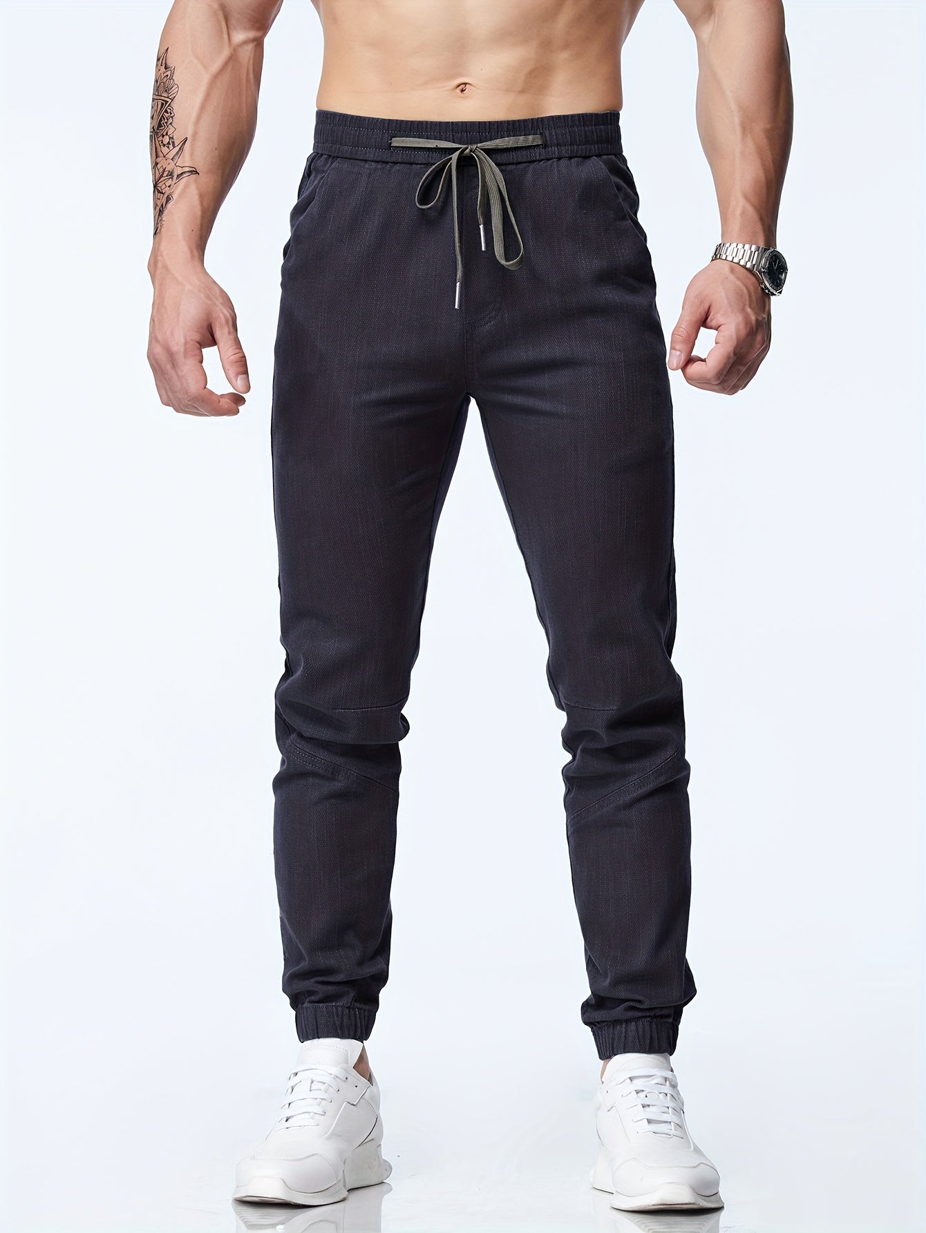 Graue Jogger-Jeans mit Kordelzug - Elias