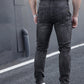 Schwarze Slim-Fit Jeans mit Taschen - Leo