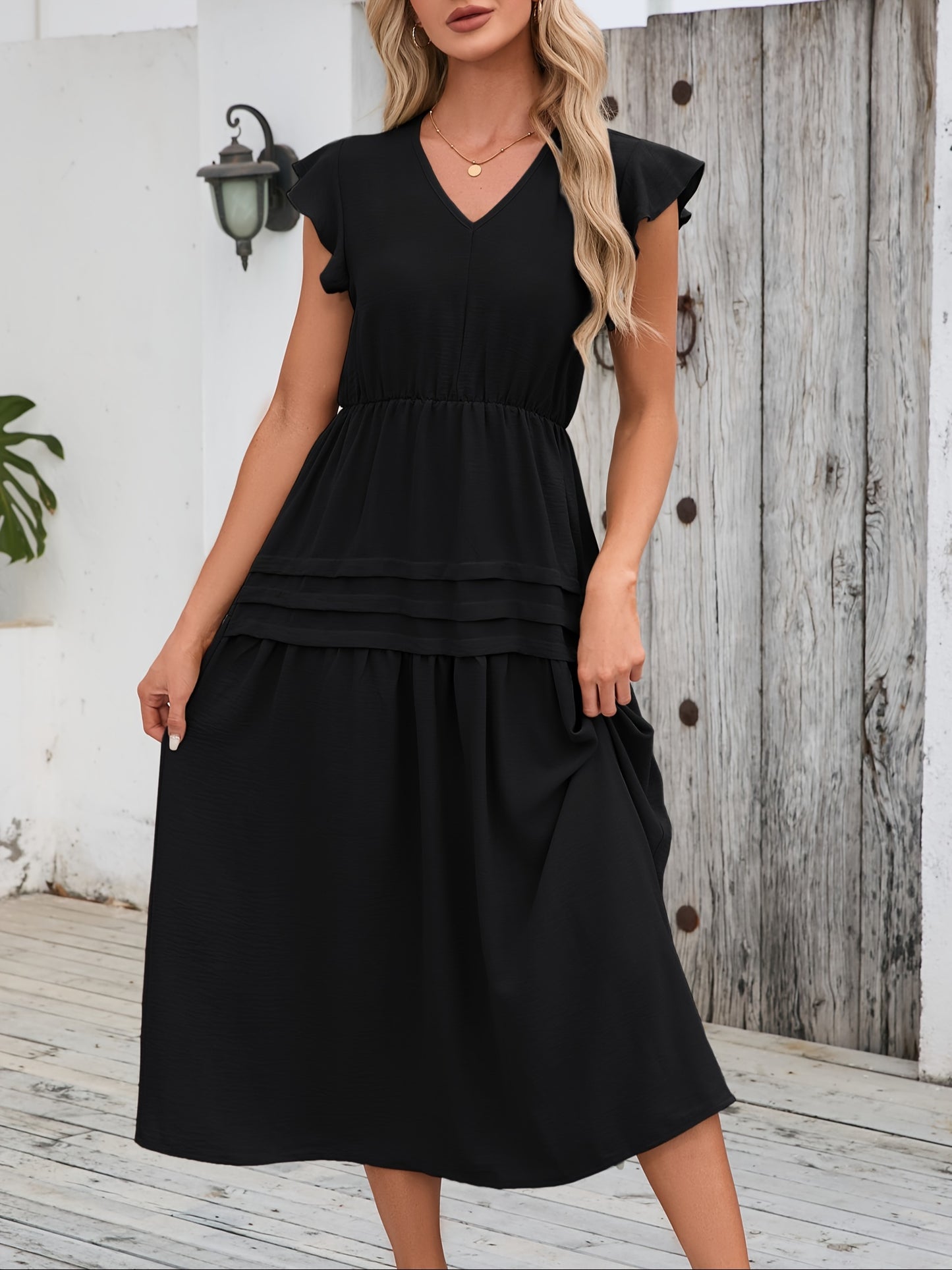 Salbeigrünes Midi-Sommerkleid - Emma