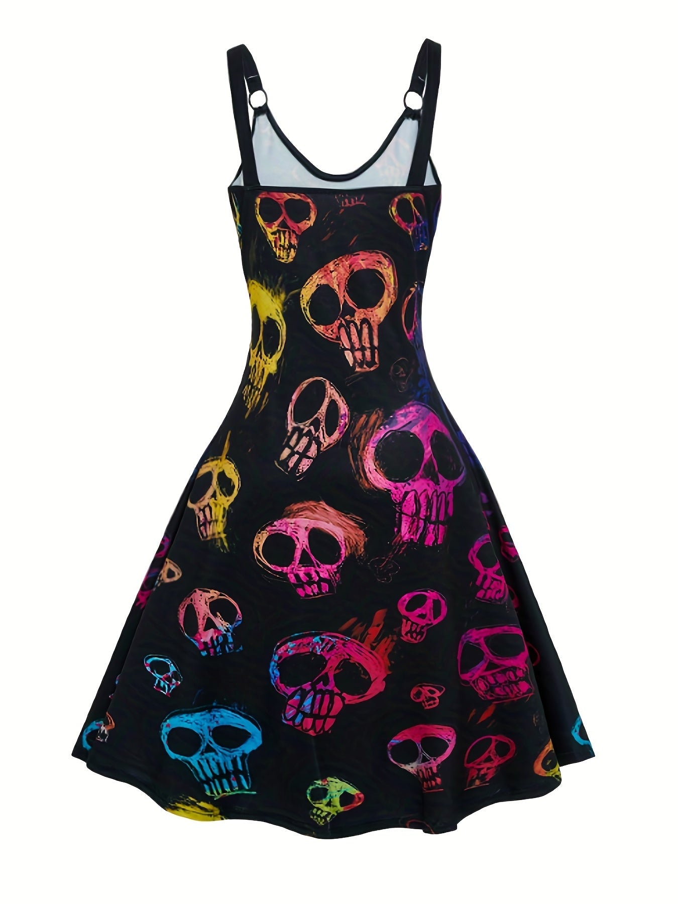 Elegantes Totenkopf-Print-Kleid - Luna