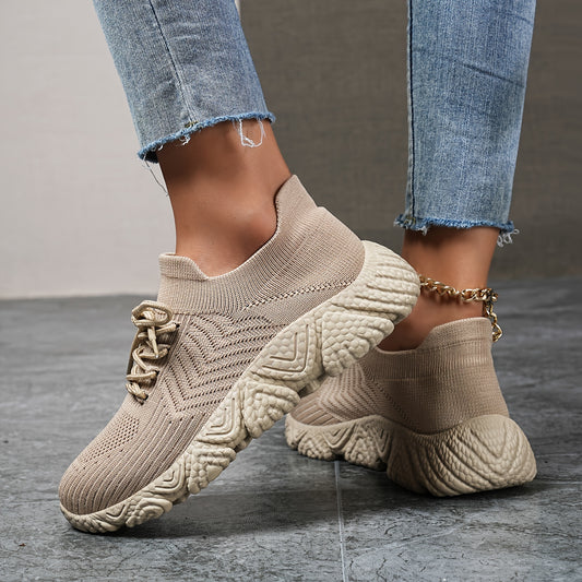 Beige Sneaker mit Struktur – Ella