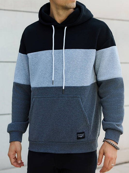 Schwarz-Grauer Colorblock Hoodie - Jonas