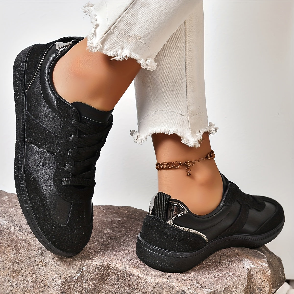 Schwarze Komfort-Sneakers - Damen Lara