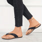 Flip-Flops aus braunem Leder - Lena