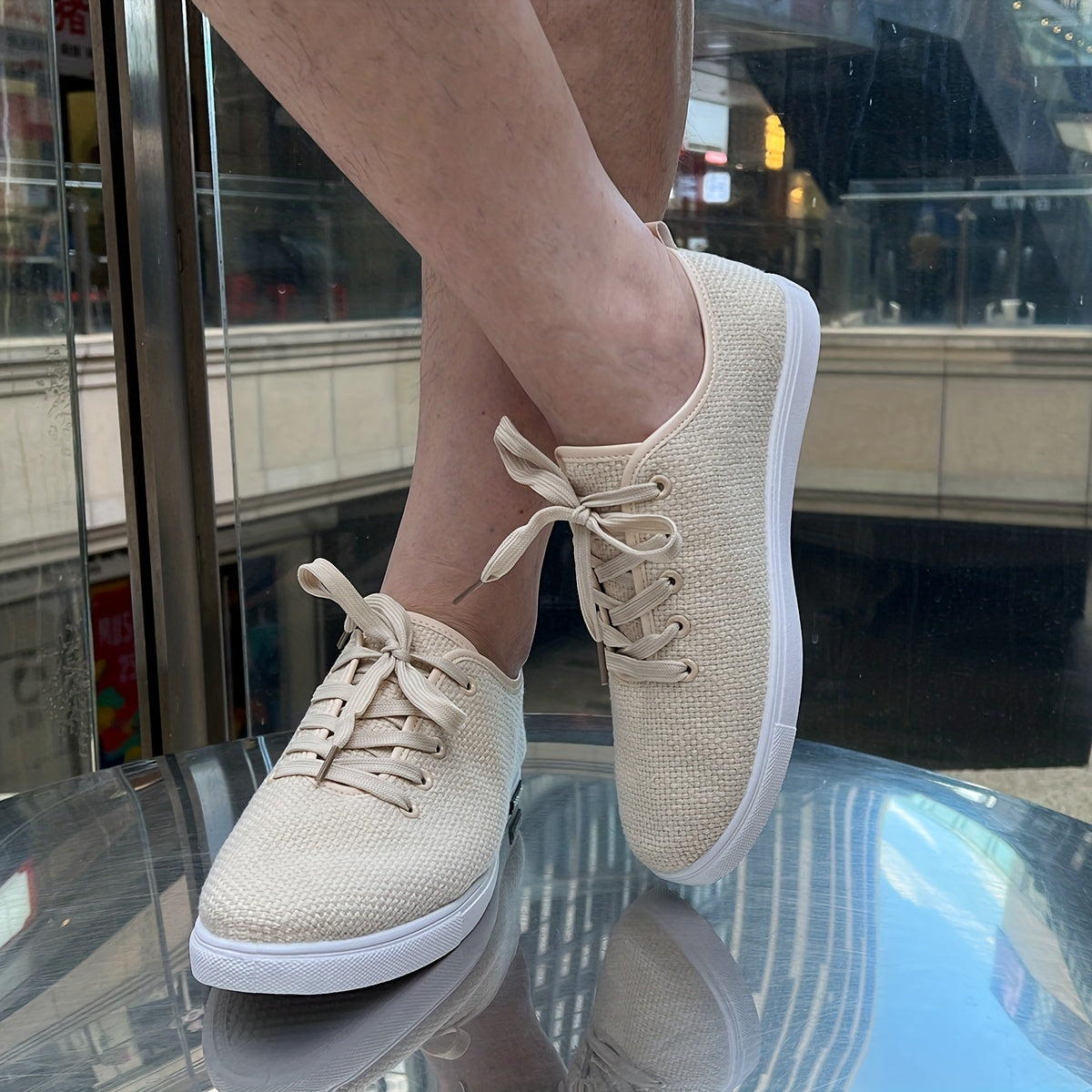 Beige Sneaker für Männer - Leo