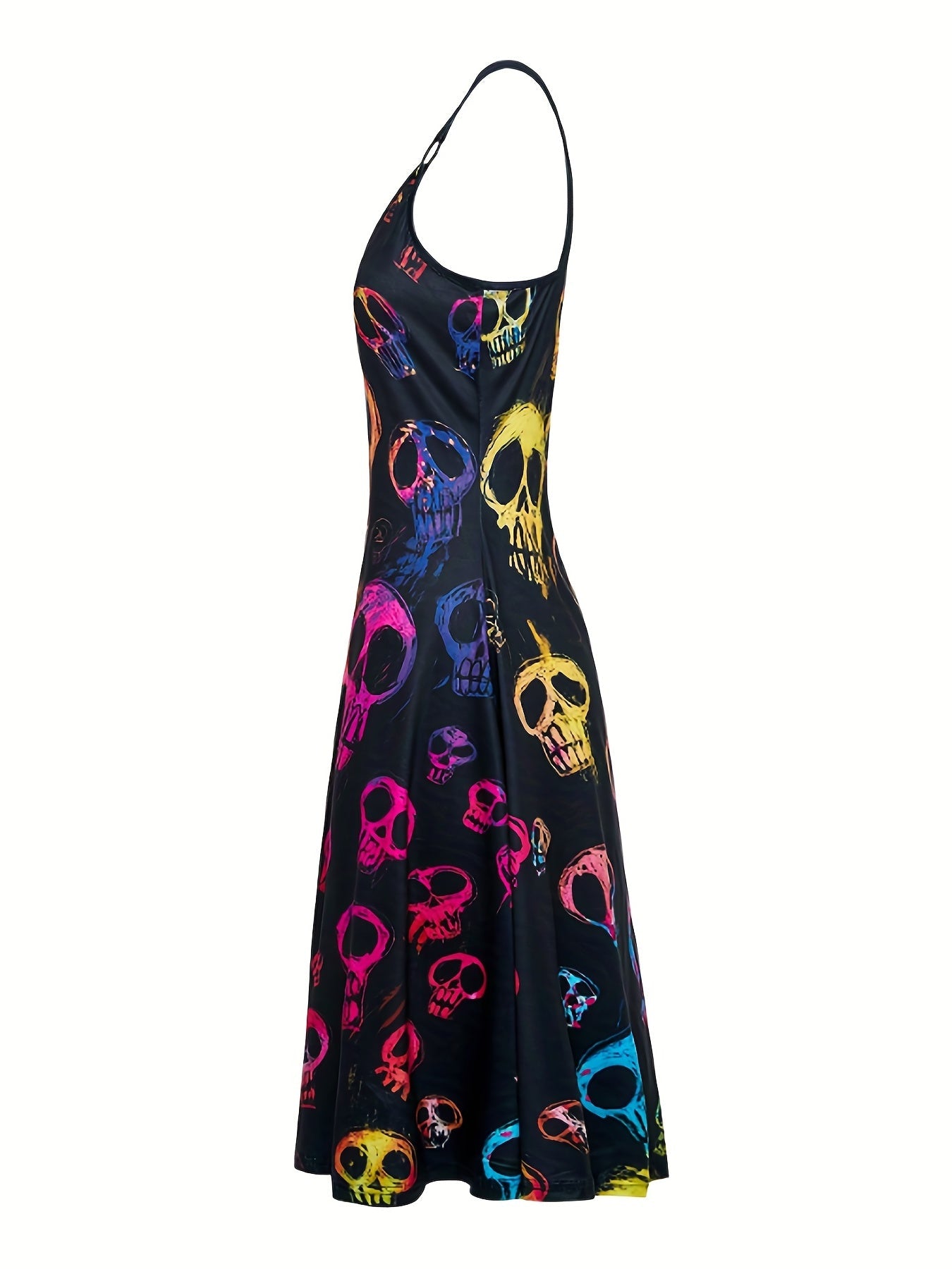 Elegantes Totenkopf-Print-Kleid - Luna