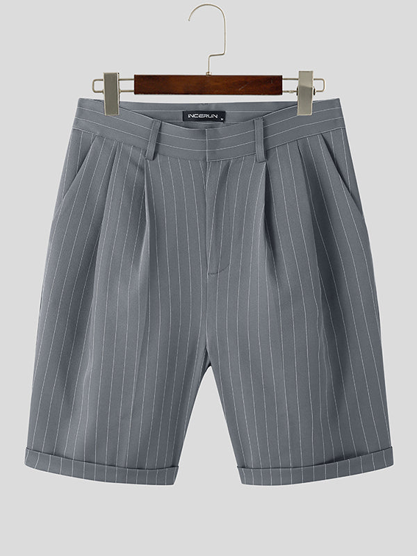 Schwarze Pinstripe Bermuda-Shorts - Leo