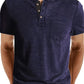 Blaues Henley T-Shirt - Chris