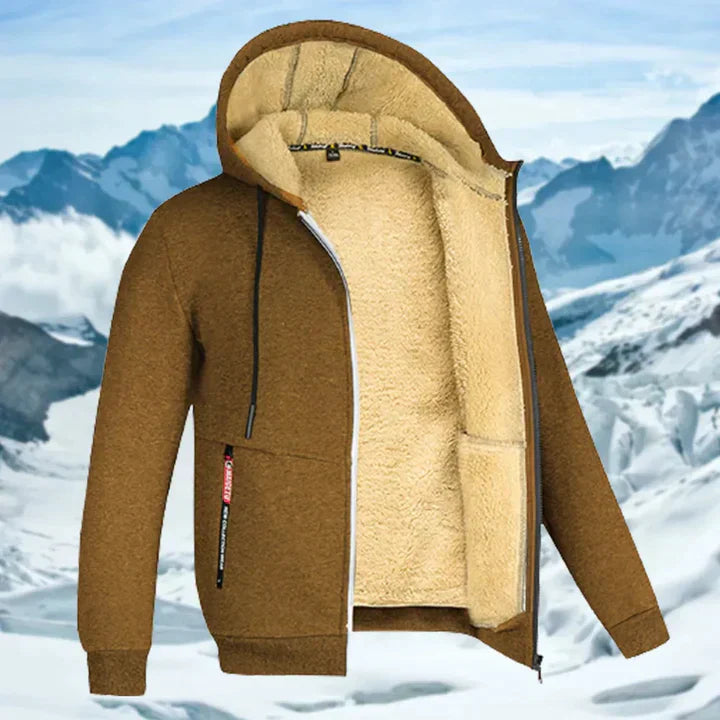 Winterjacke mit Kapuze und Fleece Dunkelgrau - Tobias