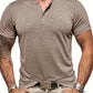 Schwarzes Herren Henley-Sportshirt mit Rundhalsausschnitt - Alex