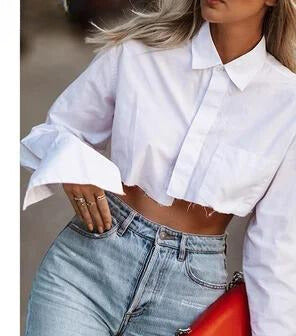 Weißes Cropped Shirt - Lara