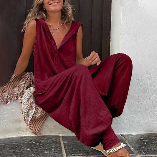 Zoé – Eleganter Bordeauxroter Jumpsuit