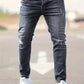 Blaue Slim-Fit Jeans mit Used-Look - Oliver