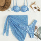 Amelia - Dreiteiliges Strandbikini-Set mit Blumenmuster