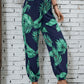 Schwarze Palmen-Print-Hose - Mia