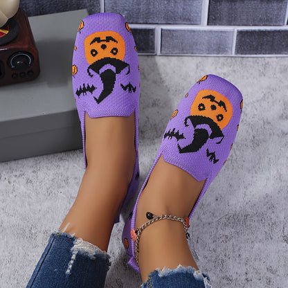 Leichte Halloween-Kürbis-Slipper - Violett