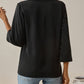 Schwarze Bluse mit V-Ausschnitt - Olivia