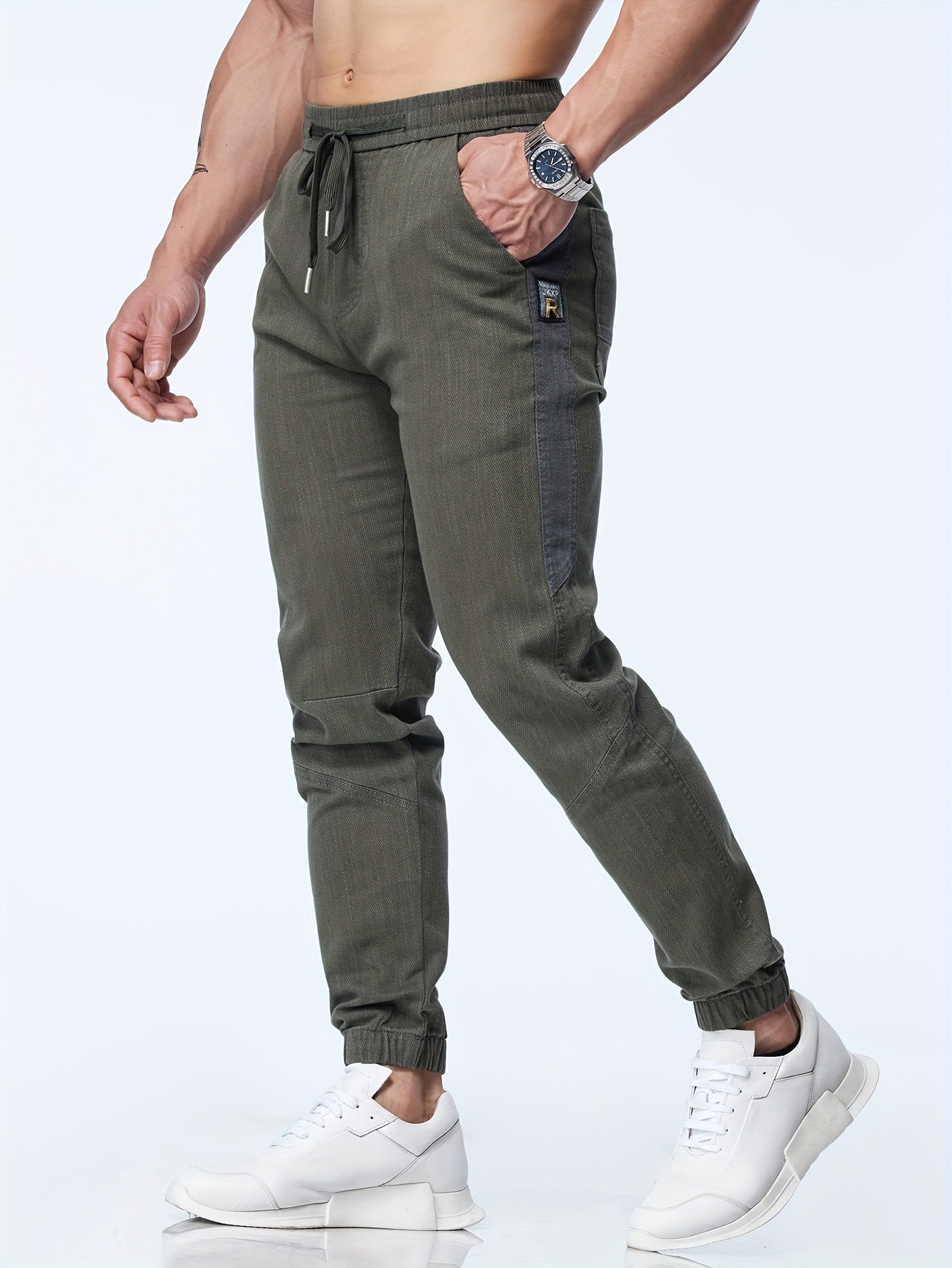 Graue Jogger-Jeans mit Kordelzug - Elias