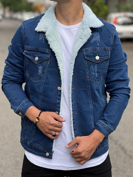 Denim-Jacke mit Sherpa-Futter – Klassisch & Warm