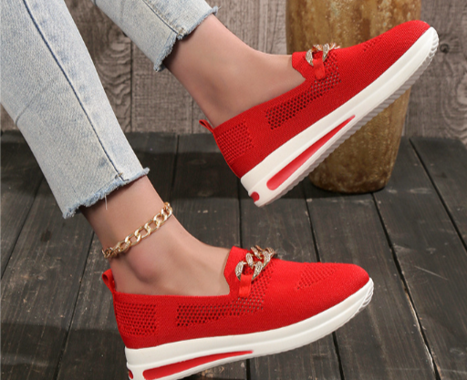 Orange Loafer mit Goldkette – Sophie