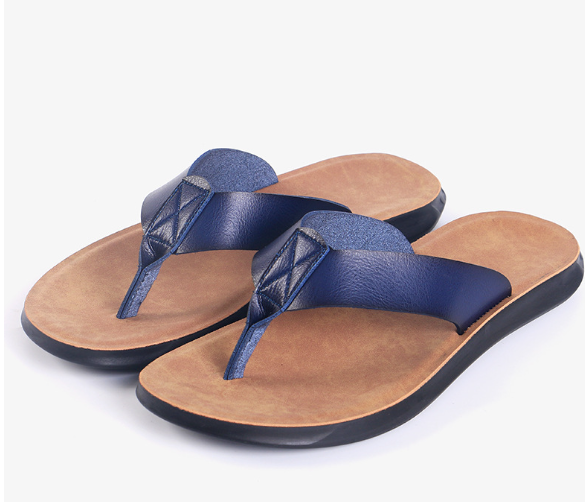 Schwarze Flip-Flops mit Schnalle - Leo