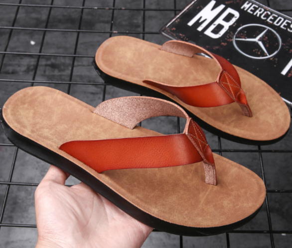 Schwarze Flip-Flops mit Schnalle - Leo