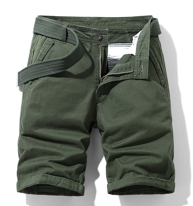 Leichte Shorts in Grau mit Gürtel und Blumendetails - Marcel