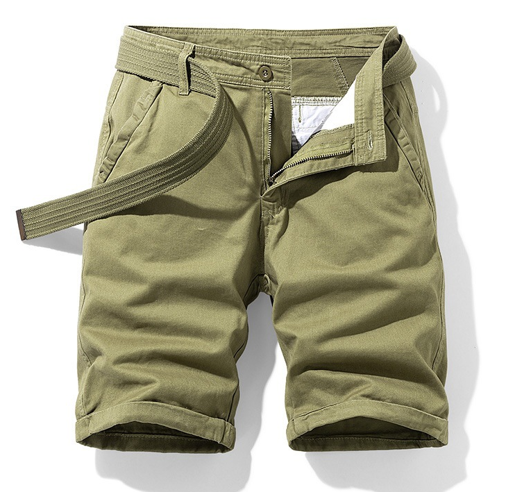 Leichte Shorts in Grau mit Gürtel und Blumendetails - Marcel