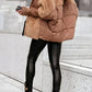 Braune Winterjacke mit Kapuze - Livia