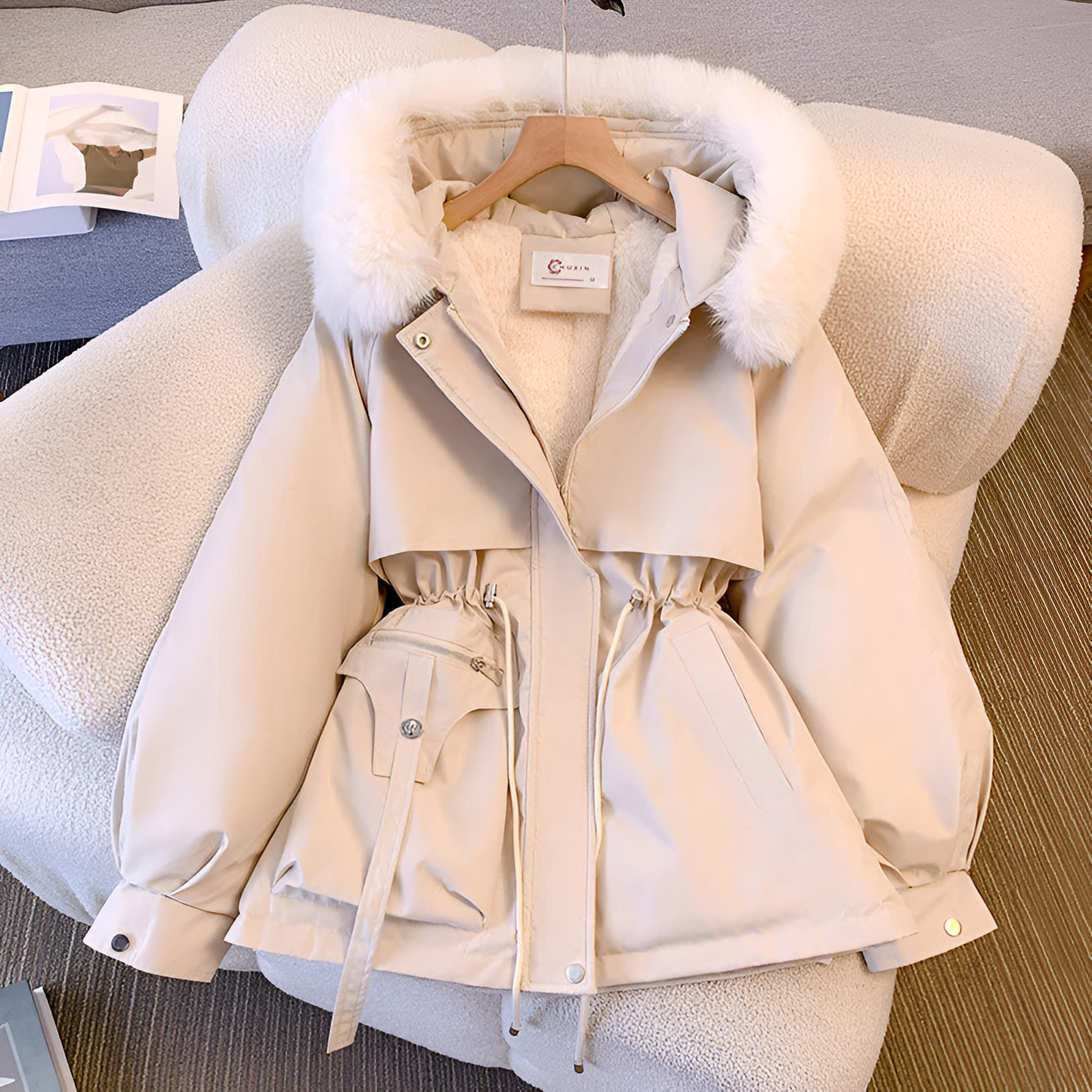 Elegante Winterjacke Weiß - Leona