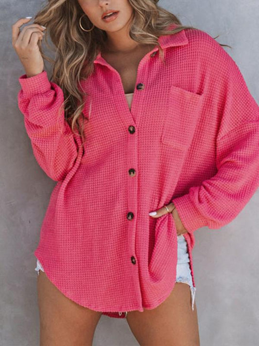 Bianca – Pinkes Waffelmuster-Shirt