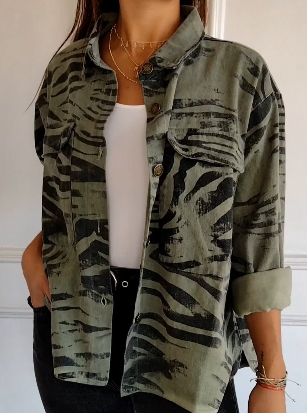 Elena - Camouflage Übergangsjacke