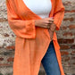 Clara - Orangefarbene Sommer-Strickjacke