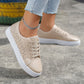 Sophia - Beige Schnürsneaker