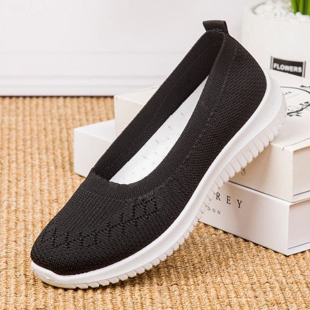 Cara - Sandfarbene Atmungsaktive Mesh-Slipper