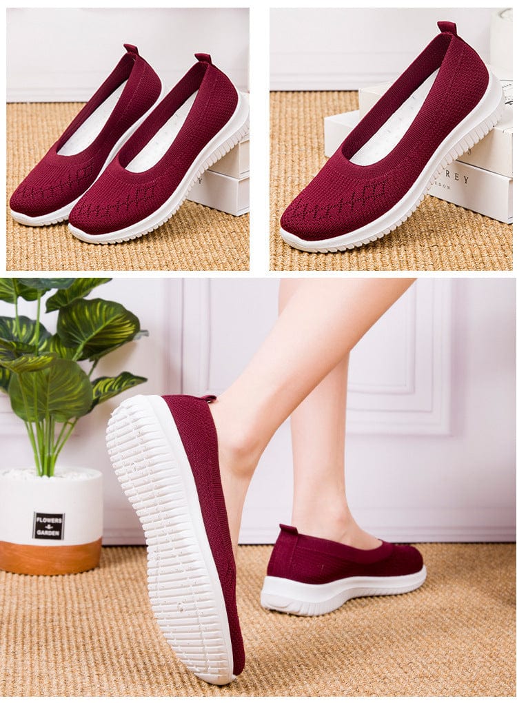 Cara - Sandfarbene Atmungsaktive Mesh-Slipper