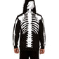 Schwarzer Skelett-Hoodie mit Reißverschluss – Halloween Hoodie Felix