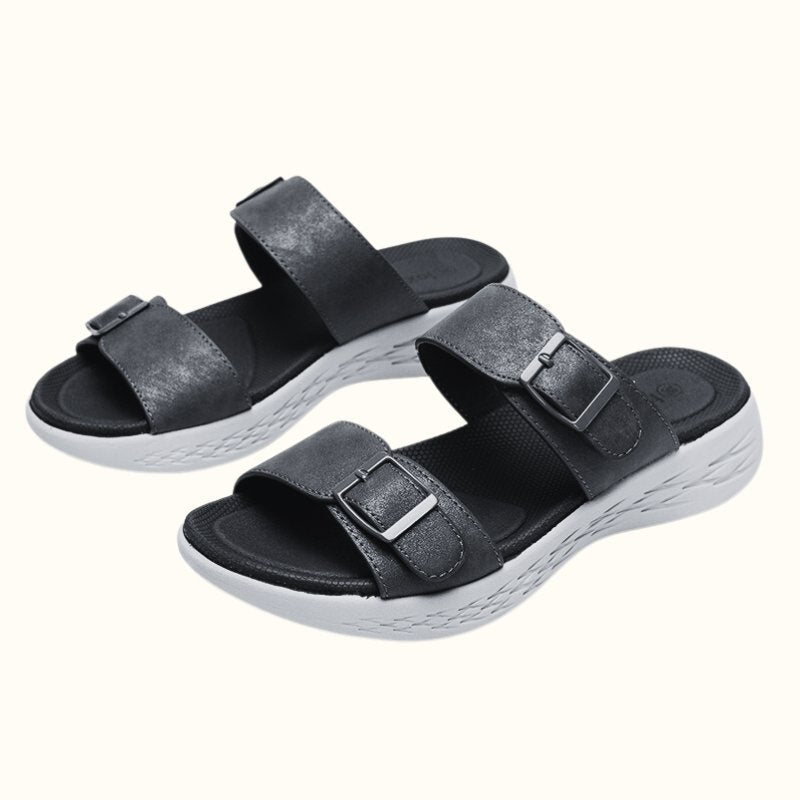 Nina – Schwarze Ortho-Sandalen