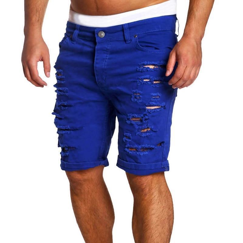 Zerrissene Jeans-Shorts in Schwarz mit umgeschlagenen Säumen - Max