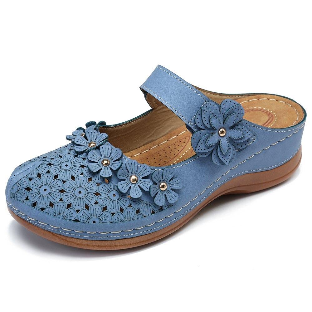 Sandalia Femininacinza Conforto de flores Belevita