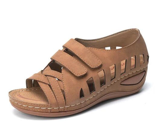 Elena - Braune Ortho-Komfort Sandalen